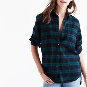 Madewell Classic Ex-Boyfriend Shirt in Dark Plaid